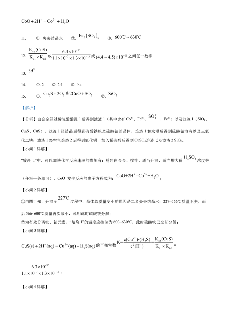 2023年高考化学真题（福建自主命题）（解析版）_全国卷+地方卷_5.化学_1.化学高考真题试卷_2023年高考-化学_2023年福建自主命题
