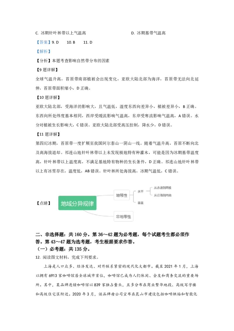 2021年全国统一高考地理试卷（新课标Ⅰ）（解析版）_全国卷+地方卷_8.地理_1.地理高考真题试卷_2008-2020年_全国卷_全国统一高考地理（新课标ⅰ）08-21_A4word版_PDF版（赠送）