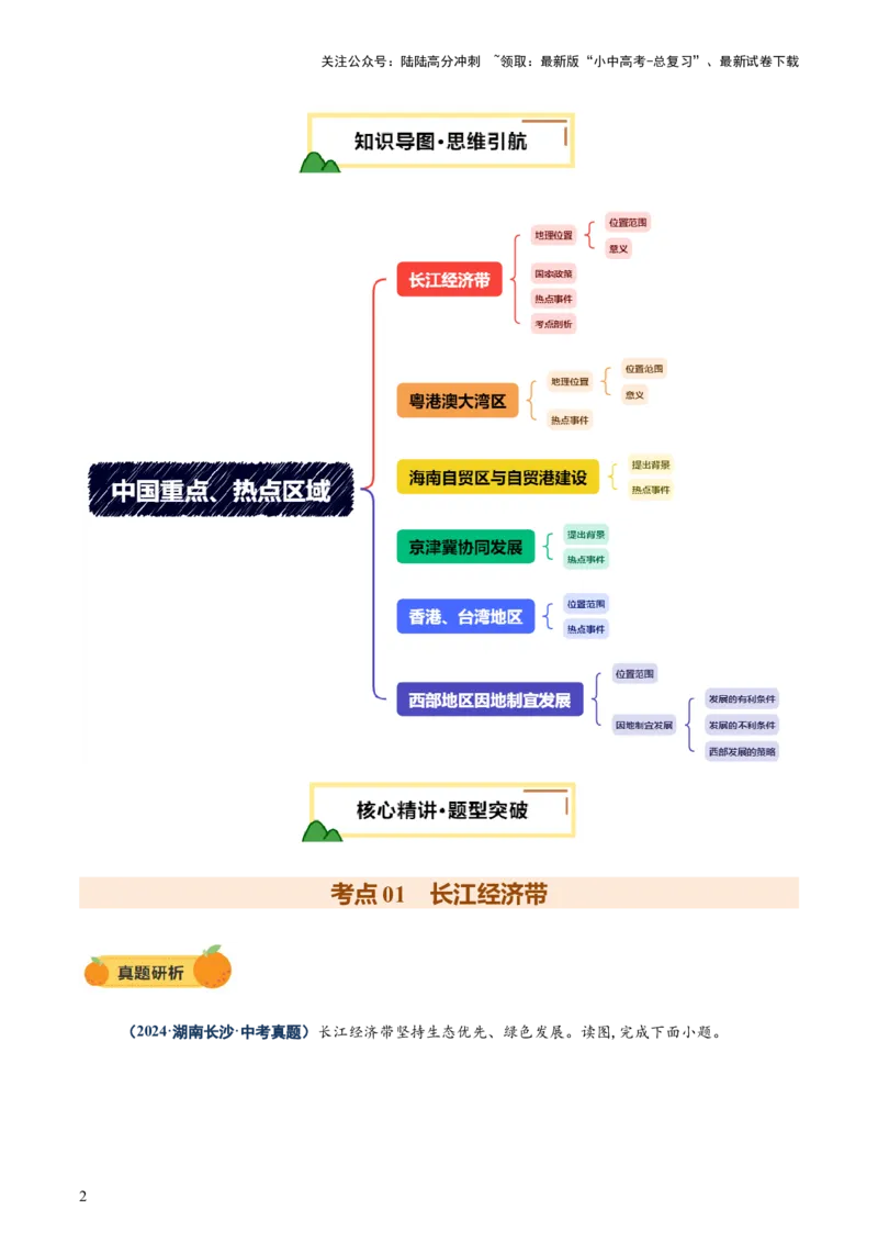 专题10中国重点、热点区域（讲练）（原卷版）_02中考总复习（2026版更新中）_09-地理-中考总复习_2025中考地理复习资料_2025中考二轮课件ppt+讲义+练习地理_讲义+练习