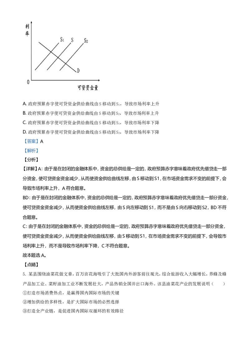 2021年湖南省普通高中学业水平选择性考试政治试题（解析版）_全国卷+地方卷_9.政治_1.政治高考真题试卷_2021年高考-政治_2021年新高考湖南政治_A4Word版