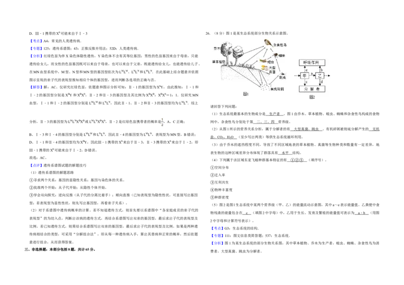 2019年江苏省高考生物试卷解析版_全国卷+地方卷_6.生物_1.生物高考真题试卷_2008-2020年_地方卷_江苏高考生物07-20_A3word版