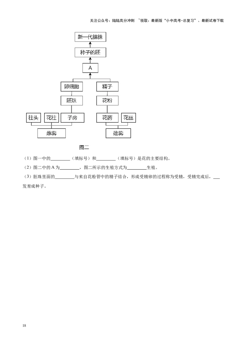 专题12&nbsp;其他生物的生殖和发育（原卷版）_02中考总复习（2026版更新中）_08-生物-中考总复习_2024年中考复习资料_专项复习_完三年（2021-2023）中考生物真题分项汇编（全国通用）