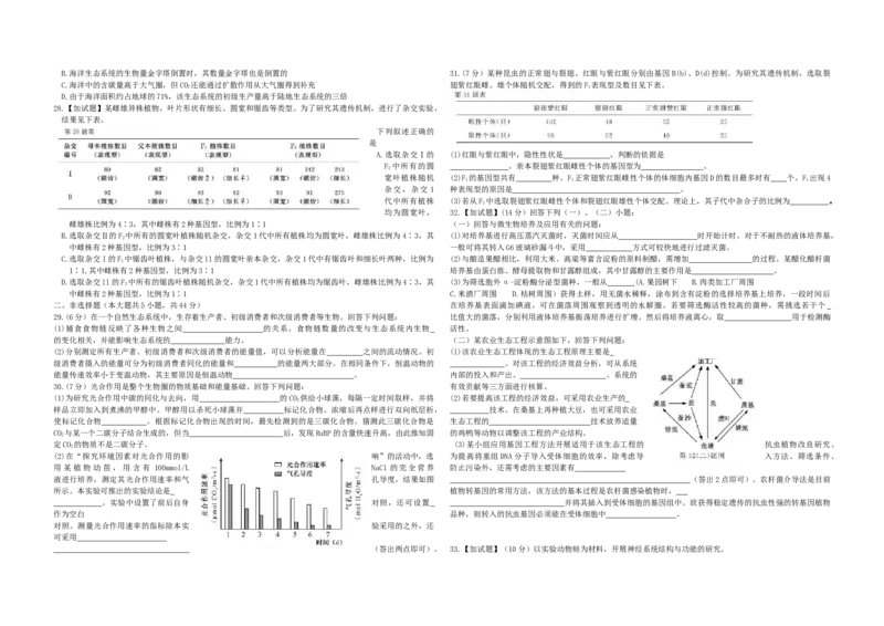 2018年浙江省高考生物11月（原卷版）_全国卷+地方卷_6.生物_1.生物高考真题试卷_2008-2020年_地方卷_浙江高考生物08-21_A3word版_原卷版（建议只打印原卷版，解析版手机对答案即可）
