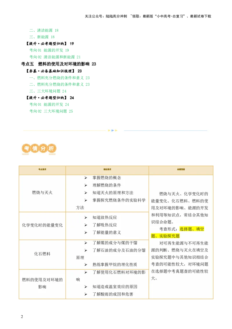 专题11燃料及其利用（讲义）-2024年中考化学一轮复习讲练测（全国通用）（解析版）_02中考总复习（2026版更新中）_05-化学-中考总复习_2024年中考复习资料_一轮复习资料