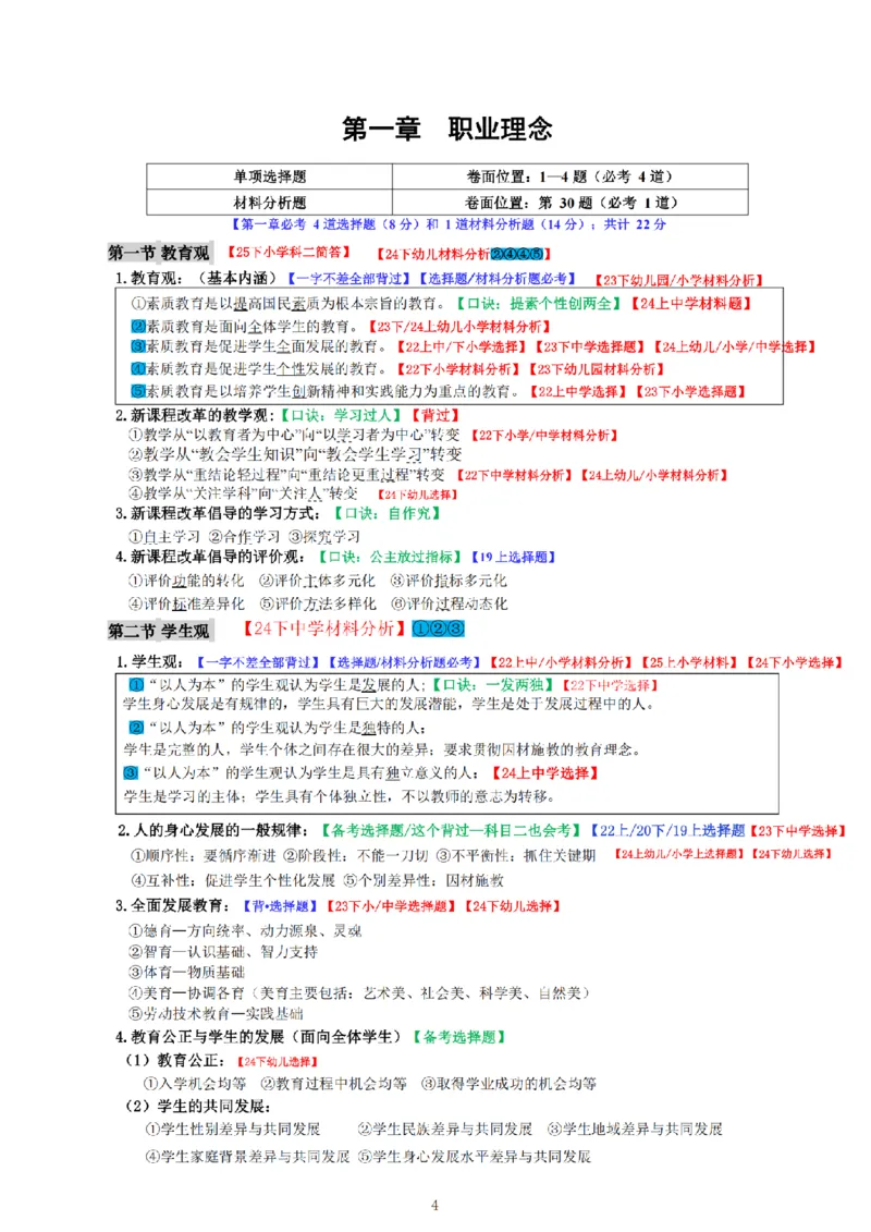 26《小学综合素质》重点笔记_教资备考_2026上_小学（科1+科2）_01.一轮笔记+二轮笔记+默写笔记（更新中）