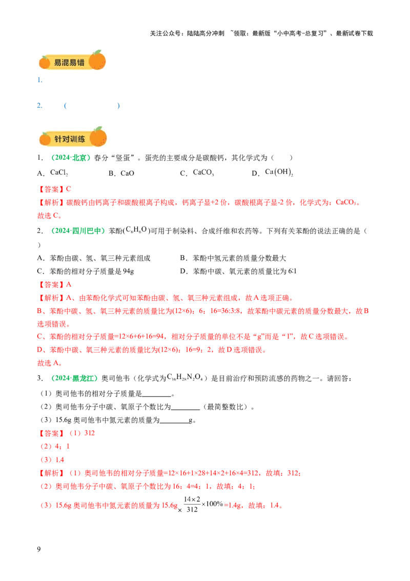专题12化学式与化学用语（讲义）（解析版）_02中考总复习（2026版更新中）_05-化学-中考总复习_2025年中考复习资料_2025中考化学一轮复习讲义+课件_讲义_专题12+化学式与化学用语（讲义）