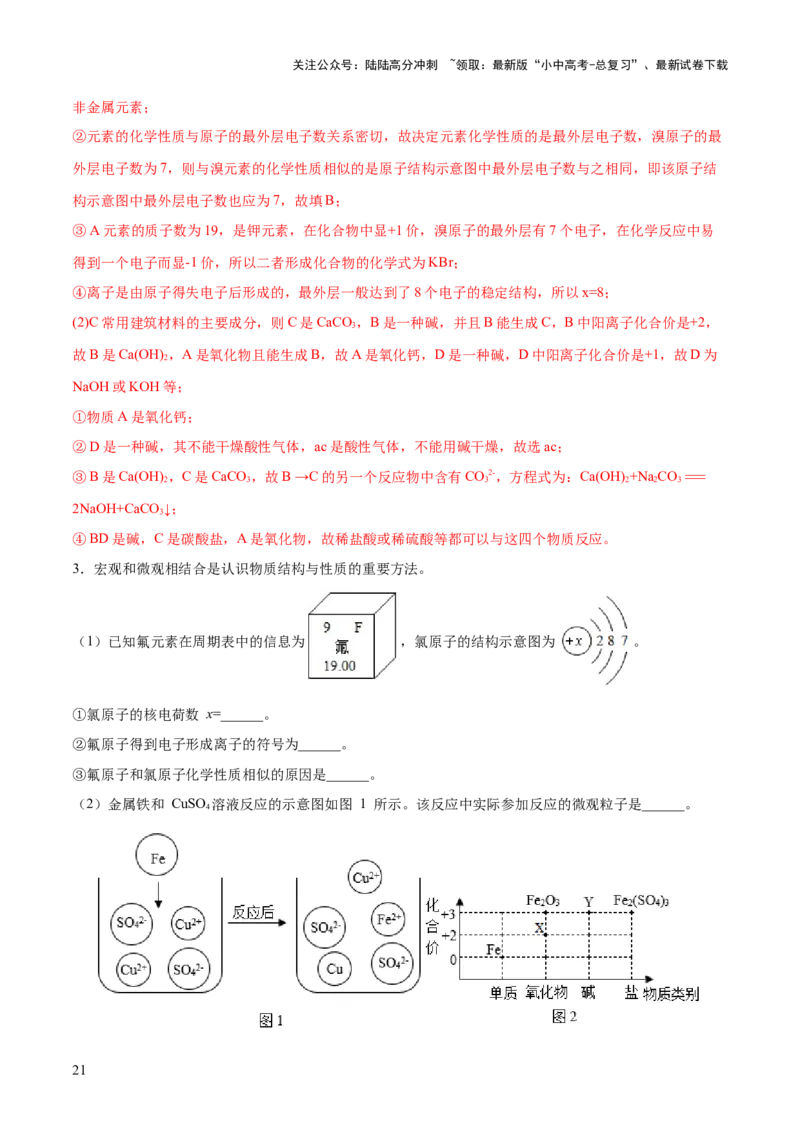 专题10化学式与化学用语（练习）-2024年中考化学一轮复习讲练测（全国通用）（解析版）_02中考总复习（2026版更新中）_05-化学-中考总复习_2024年中考复习资料_一轮复习资料