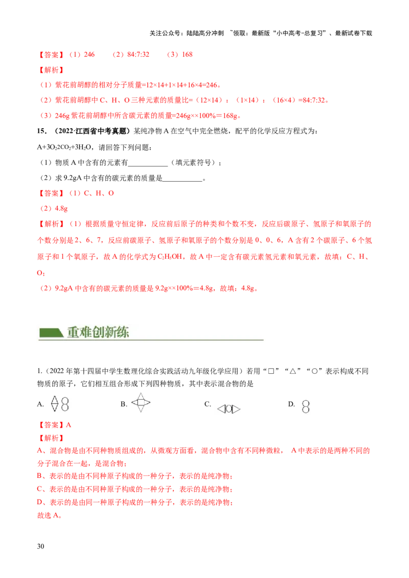 专题10化学式与化学用语（练习）-2024年中考化学一轮复习讲练测（全国通用）（解析版）_02中考总复习（2026版更新中）_05-化学-中考总复习_2024年中考复习资料_一轮复习资料