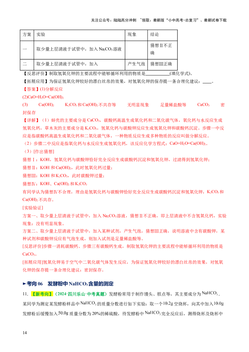 专题10常见的盐（讲义）（解析版）_02中考总复习（2026版更新中）_05-化学-中考总复习_2025年中考复习资料_2025中考化学一轮复习讲义+课件_讲义_专题10常见的盐（讲义）