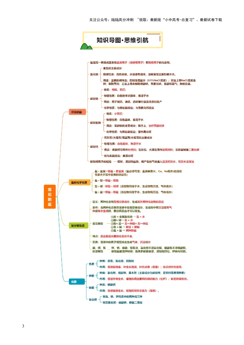 专题10常见的盐（讲义）（解析版）_02中考总复习（2026版更新中）_05-化学-中考总复习_2025年中考复习资料_2025中考化学一轮复习讲义+课件_讲义_专题10常见的盐（讲义）