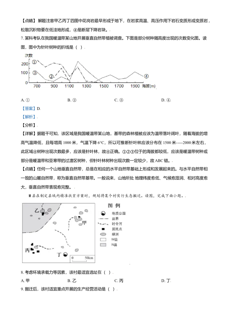 2021年北京市高考地理试卷（解析版）_全国卷+地方卷_8.地理_1.地理高考真题试卷_2008-2020年_地方卷_北京高考地理08-21_A4word版