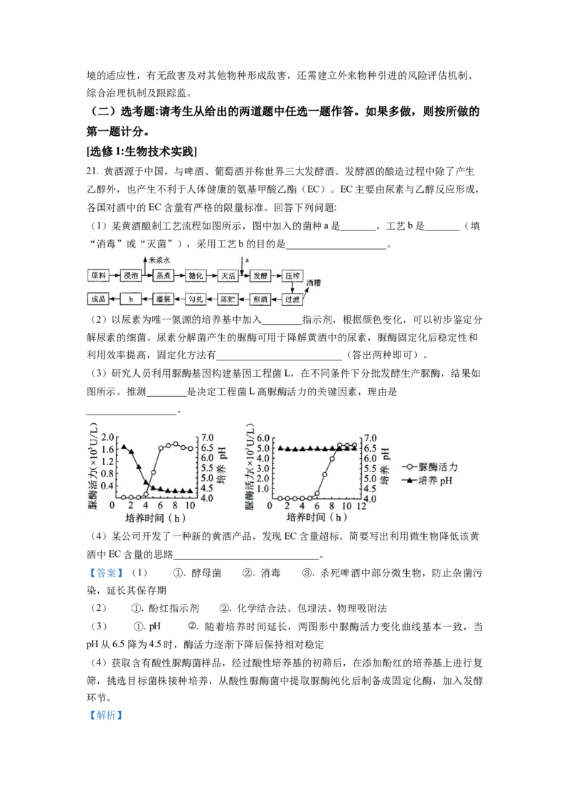 2022年新高考湖南生物高考真题（解析版）_全国卷+地方卷_6.生物_1.生物高考真题试卷_2022年高考-生物_2022年湖南卷-生物