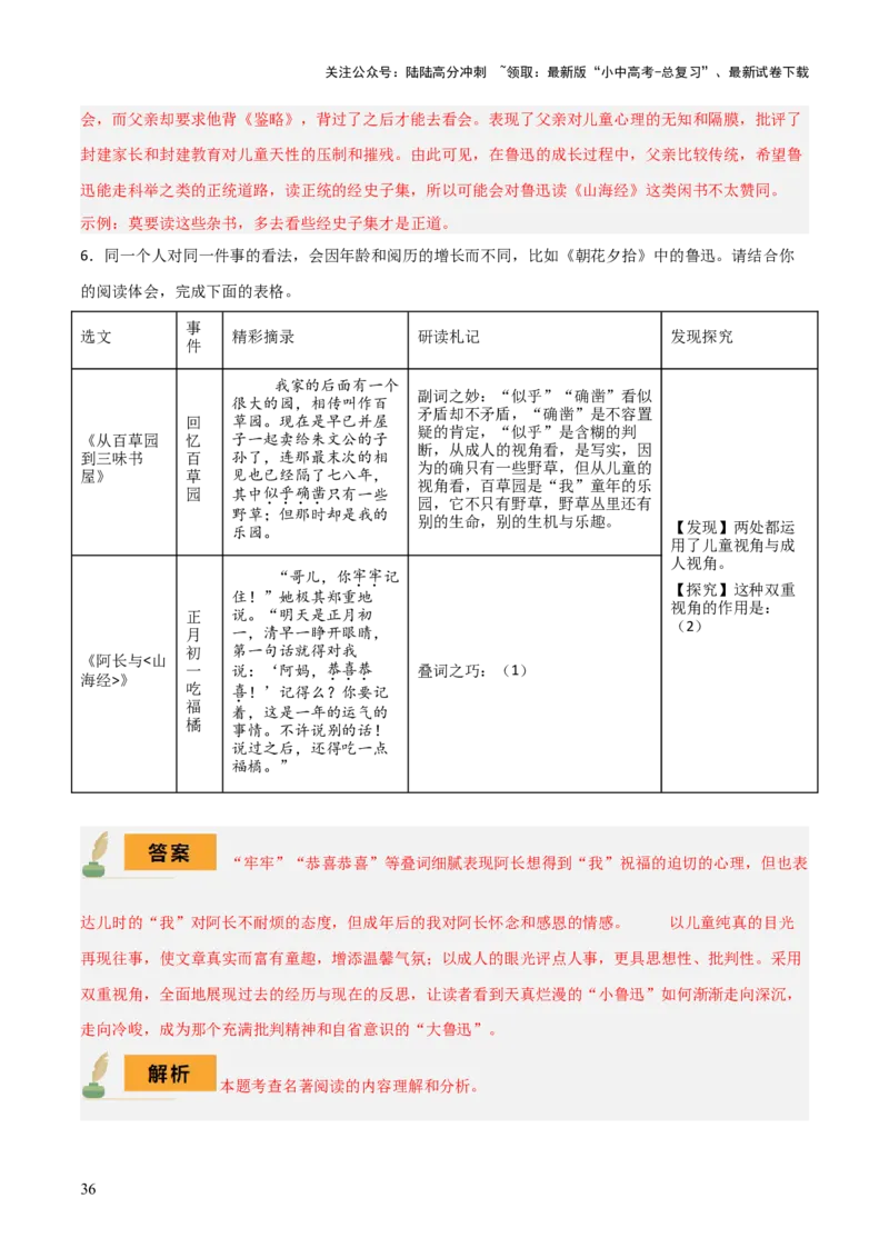 专题10《朝花夕拾》《西游记》（20个思维导图+2部名著梳理+3点复习方法+2点解题技巧）（解析版）_02中考总复习（2026版更新中）_01-语文-中考总复习_2025年中考资料