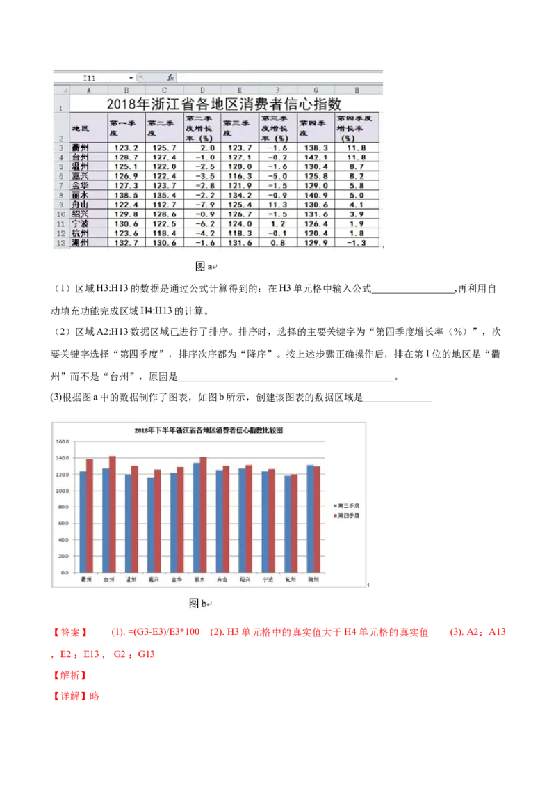 2019年04月浙江信息技术真题（答案）_全国卷+地方卷_10.技术_1.浙江历年技术试卷_信息技术