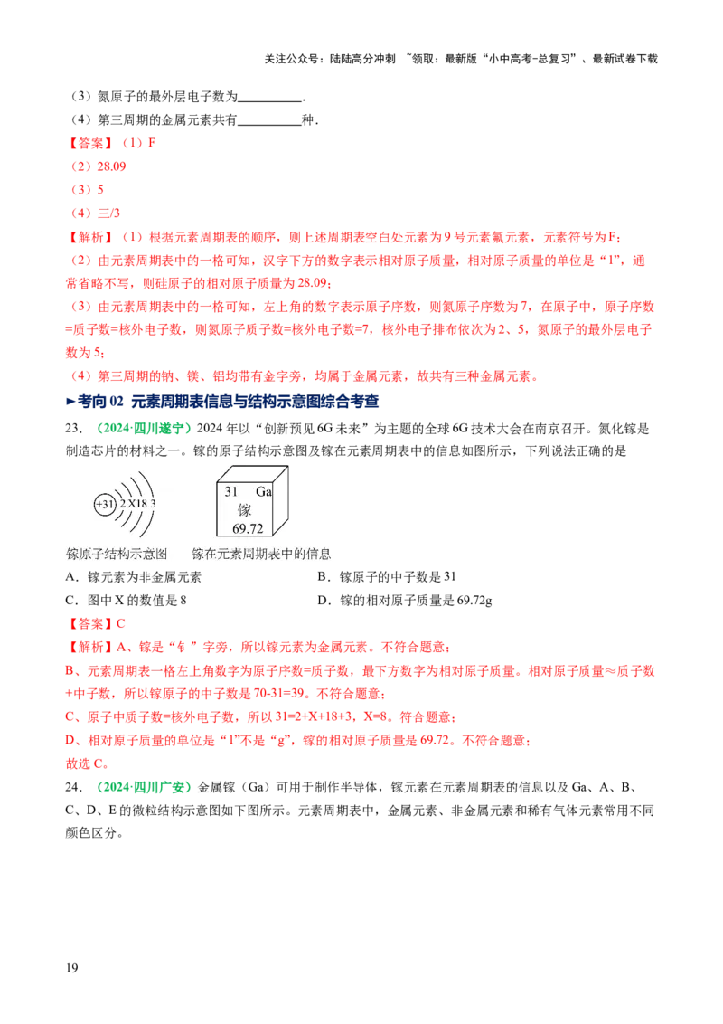 专题11构成物质的微粒元素（讲义）（解析版）_02中考总复习（2026版更新中）_05-化学-中考总复习_2025年中考复习资料_2025中考化学一轮复习讲义+课件_讲义