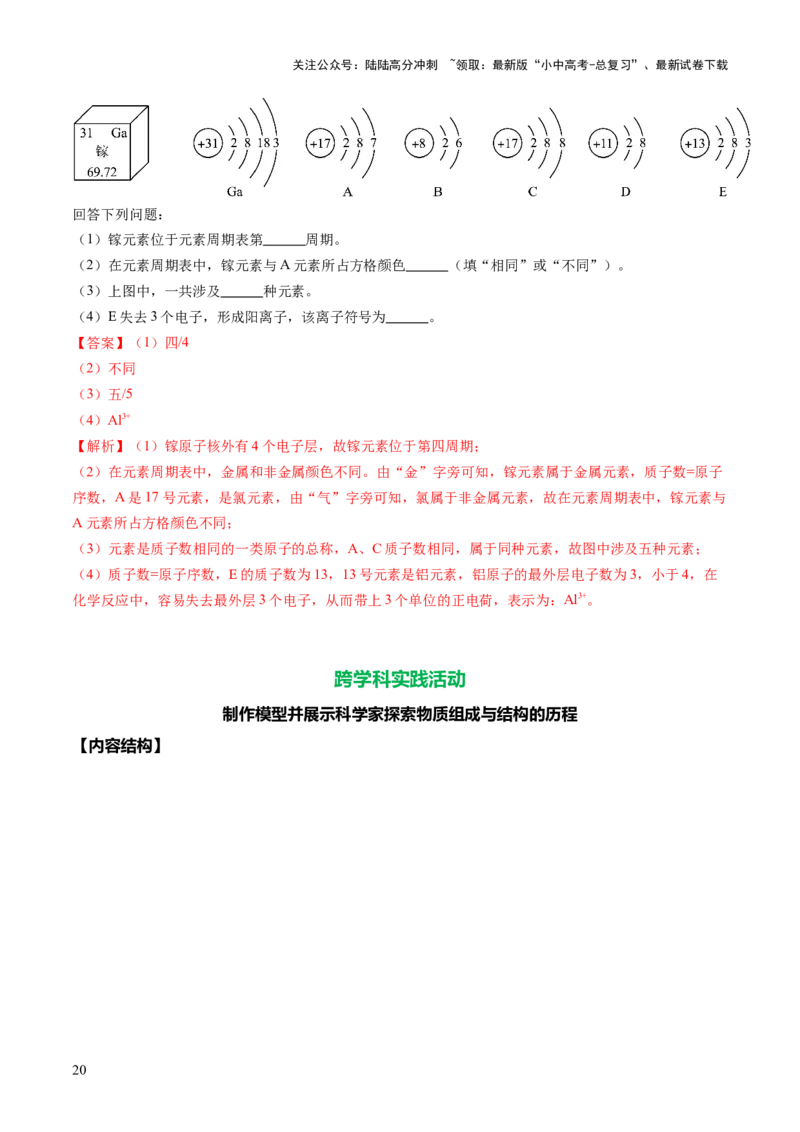 专题11构成物质的微粒元素（讲义）（解析版）_02中考总复习（2026版更新中）_05-化学-中考总复习_2025年中考复习资料_2025中考化学一轮复习讲义+课件_讲义