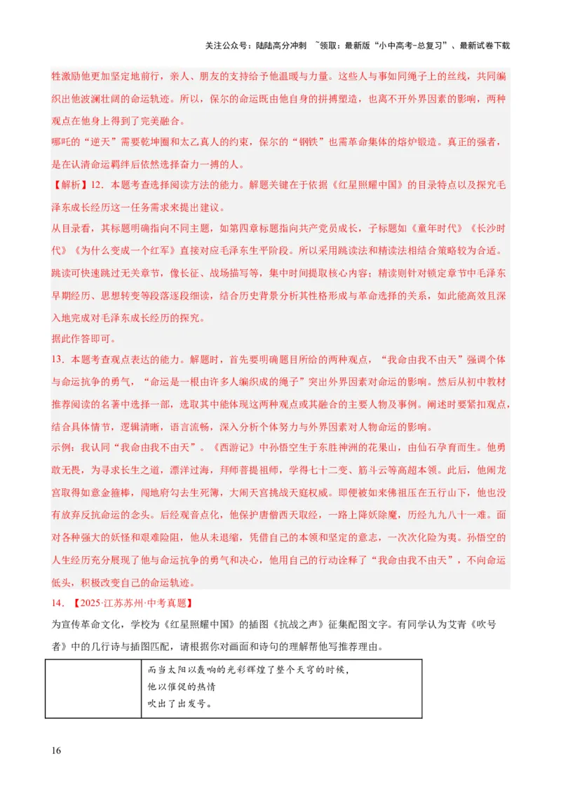 专题09名著导读（全国通用）（解析版）_02中考总复习（2026版更新中）_01-语文-中考总复习_2026年中考复习（更新中）_好题汇编三年（2023-2025）中考语文真题分类汇编（全国通用）(1)