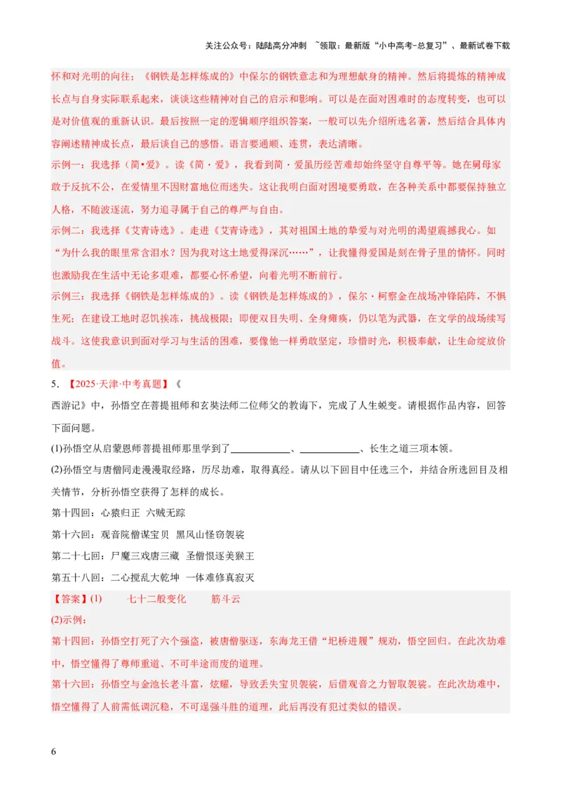 专题09名著导读（全国通用）（解析版）_02中考总复习（2026版更新中）_01-语文-中考总复习_2026年中考复习（更新中）_好题汇编三年（2023-2025）中考语文真题分类汇编（全国通用）(1)