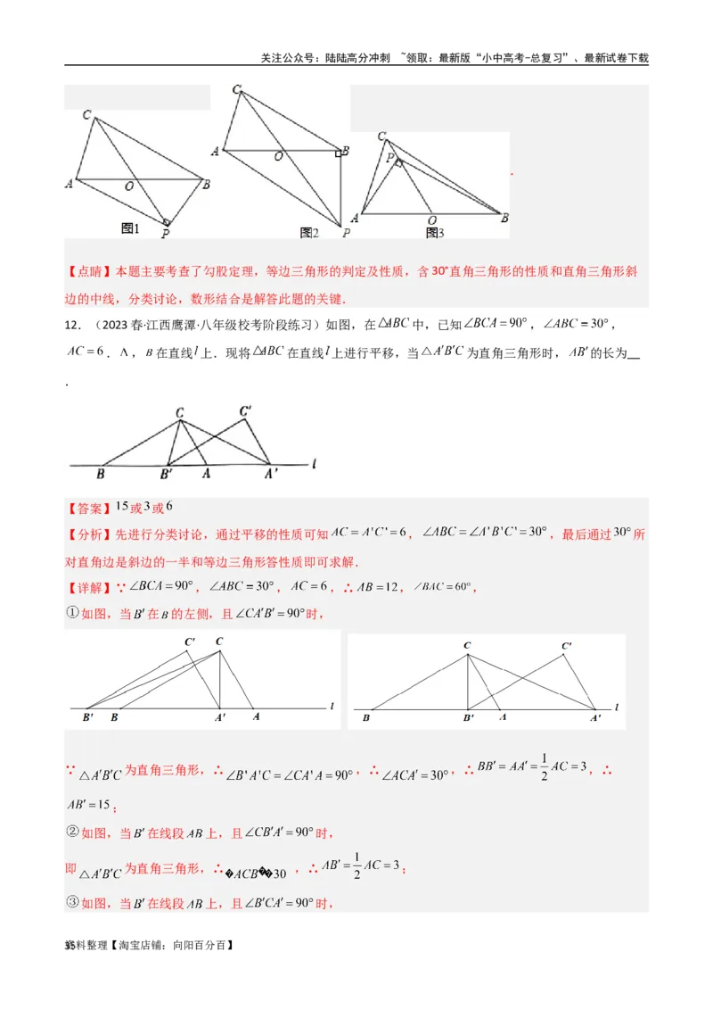 专题11三角形中的重要模型-特殊三角形中的分类讨论模型（解析版）_02中考总复习（2026版更新中）_02-数学-中考总复习_2024年中考复习资料_专项复习资料_答案解析版