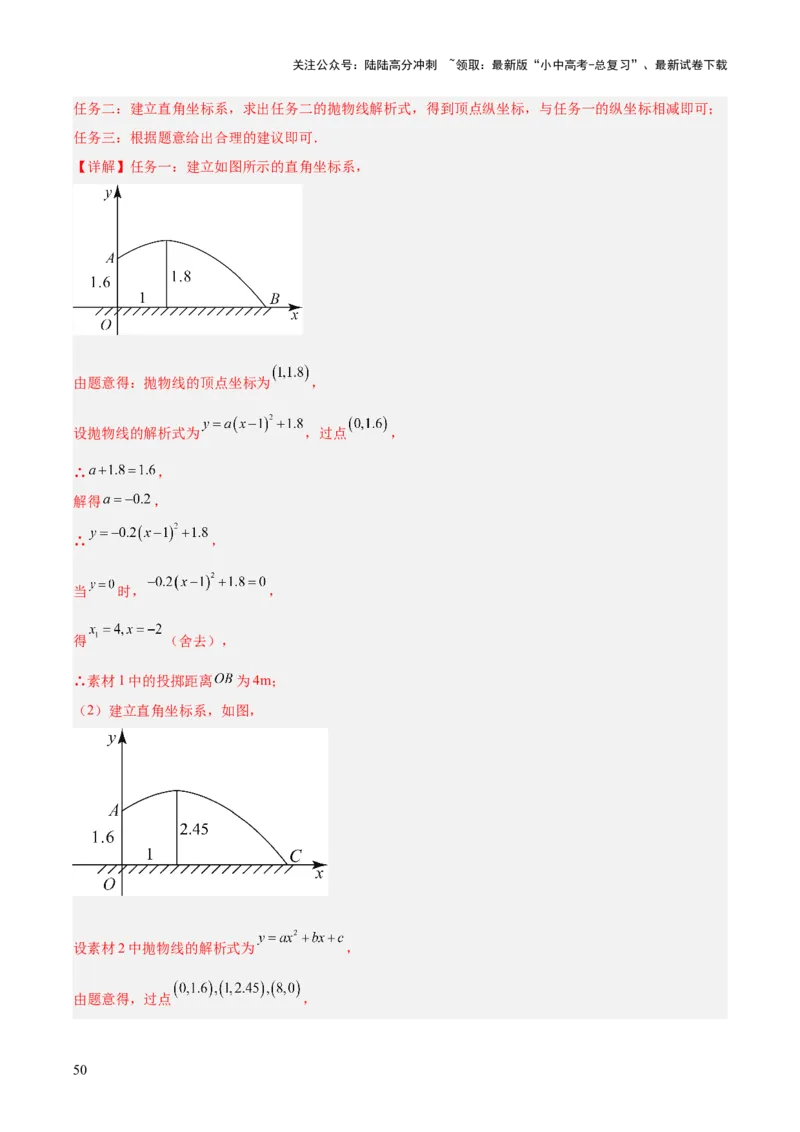 专题12二次函数的实际应用（全国通用）（解析版）_02中考总复习（2026版更新中）_02-数学-中考总复习_2026年中考复习（更新中）