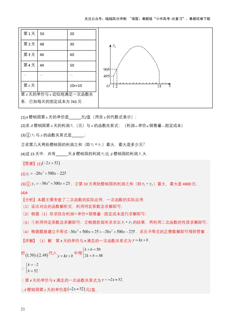 专题10一次函数（解析版）_02中考总复习（2026版更新中）_02-数学-中考总复习_2025中考复习资料_备战2025年中考数学真题题源解密（全国通用）