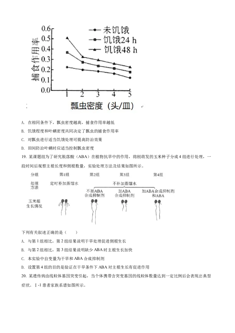 2021年新高考海南生物高考真题（原卷版）_全国卷+地方卷_6.生物_1.生物高考真题试卷_2021年高考-生物_2021年新高考海南生物