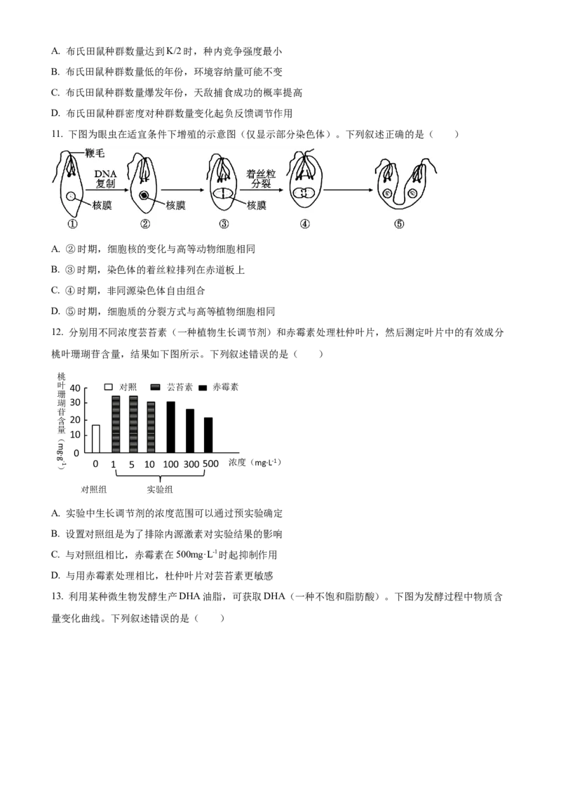 2023年新高考辽宁卷高考真题生物试卷（原卷版）_全国卷+地方卷_6.生物_1.生物高考真题试卷_2023年高考-生物_2023年辽宁自主命题（生物）