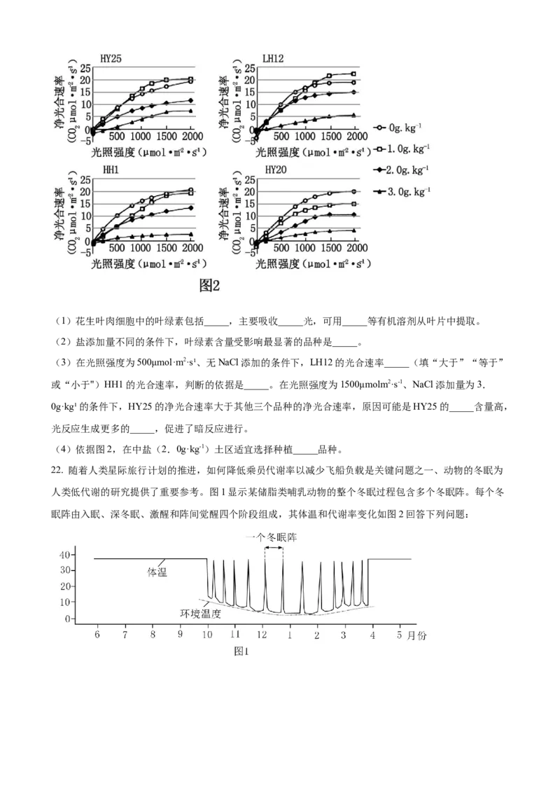 2023年新高考辽宁卷高考真题生物试卷（原卷版）_全国卷+地方卷_6.生物_1.生物高考真题试卷_2023年高考-生物_2023年辽宁自主命题（生物）
