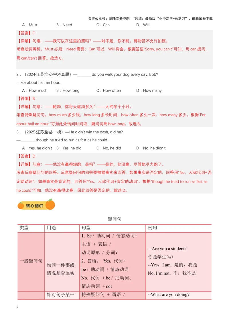 专题09句子种类、句子成分和基本句型（讲练）（解析版）_02中考总复习（2026版更新中）_03-英语-中考总复习_2025中考复习资料_2025中考二轮课件ppt+讲义+练习英语_讲义+练习