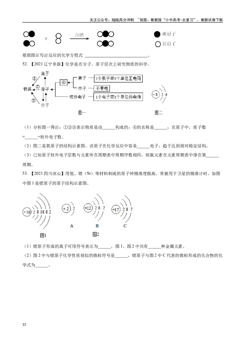 专题10物质的分类微粒构成物质（原卷版）_02中考总复习（2026版更新中）_05-化学-中考总复习_2024年中考复习资料_专项复习资料_完三年（2021-2023）中考化学真题分项汇编（全国通用）