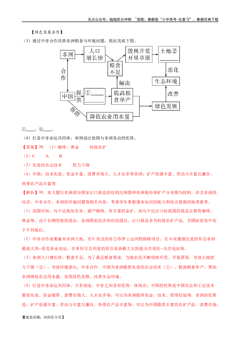 专题12撒哈拉以南的非洲和极地地区（梯级进阶练）（解析版）_02中考总复习（2026版更新中）_09-地理-中考总复习_2024年中考复习资料_一轮复习_配套练习_教师版（含答案解析）