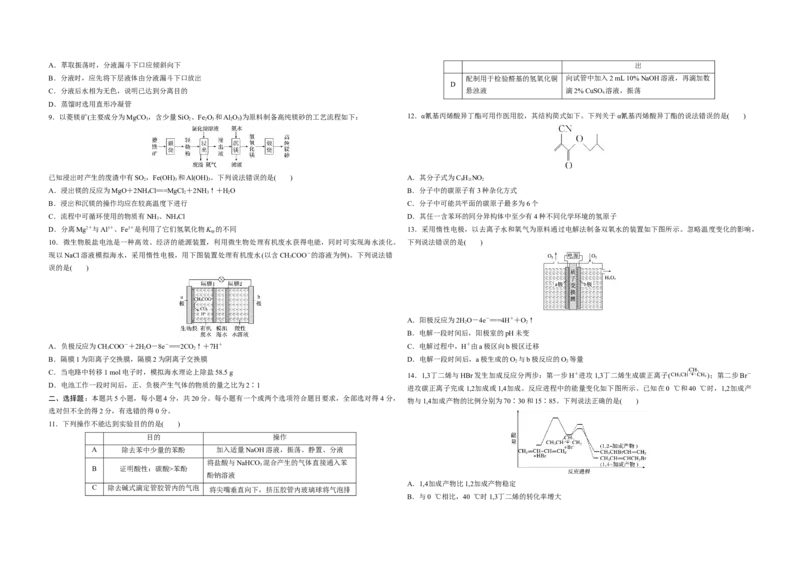 2020年高考真题化学（山东卷）（原卷版）_全国卷+地方卷_5.化学_1.化学高考真题试卷_2008-2020年_地方卷_山东高考化学2008-2021_山东高考化学_A3版