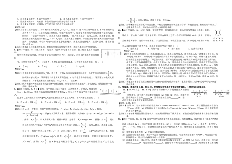 2017年海南高考物理试题及答案_全国卷+地方卷_4.物理_1.物理高考真题试卷_2008-2020年_地方卷_海南高考物理08-20_A3word版_PDF版（赠送）