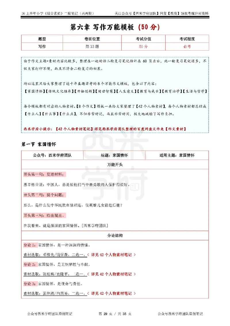 26上小学《综合素质》二轮笔记_教资备考_2026上_小学（科1+科2）_01.一轮笔记+二轮笔记+默写笔记（更新中）