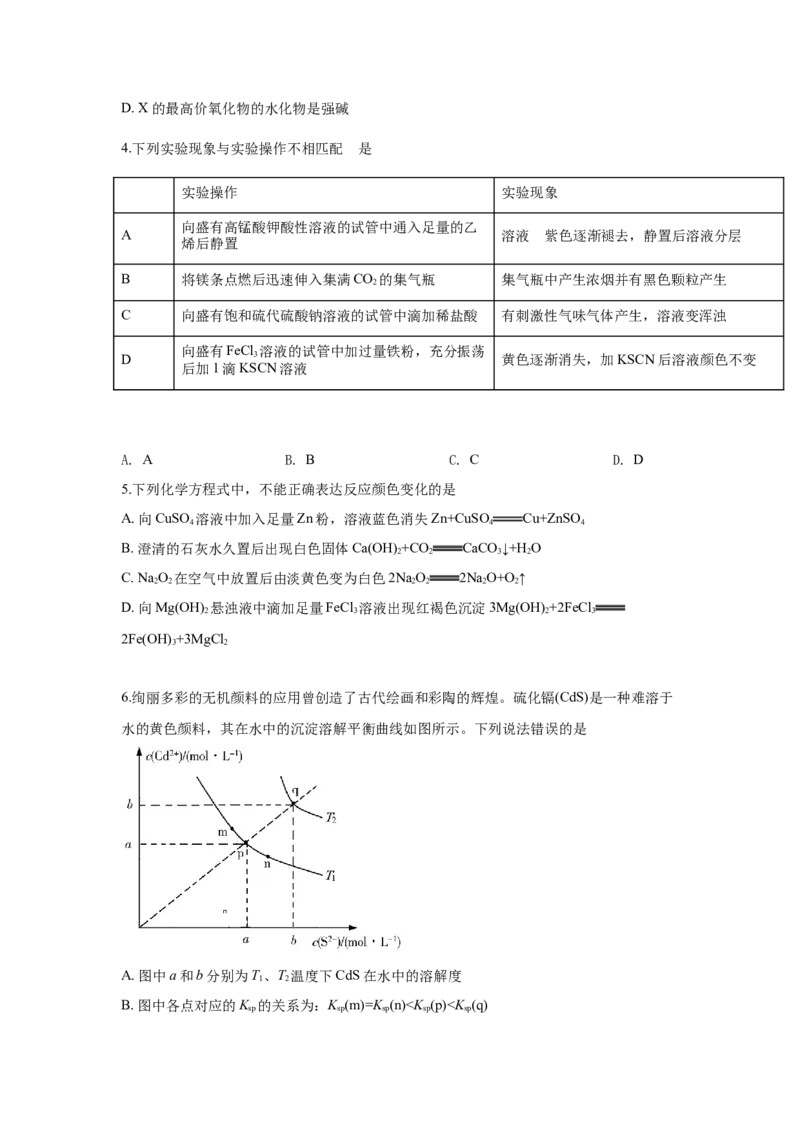 2019年高考重庆市化学卷真题及答案_全国卷+地方卷_5.化学_1.化学高考真题试卷_2008-2020年_地方卷_重庆高考化学2008-2020