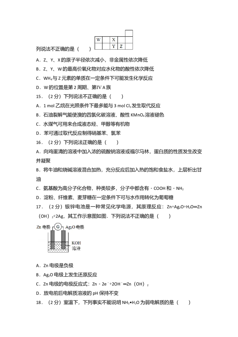 2017年浙江省高考化学4月（原卷版）_全国卷+地方卷_5.化学_1.化学高考真题试卷_2008-2020年_地方卷_浙江高考化学2008-2021_A4word版_原卷版（建议只打印原卷版，解析版手机对答案即可）