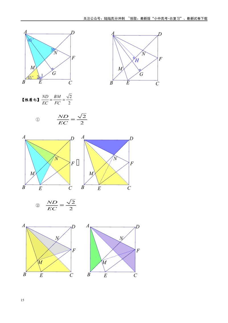 专题1-5正方形基本型&middot;母题溯源（原卷版）_02中考总复习（2026版更新中）_02-数学-中考总复习_2024年中考复习资料_专项复习资料