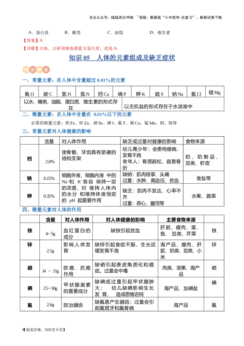 专题10燃料及其应用&nbsp;化学与生活（解析版）_02中考总复习（2026版更新中）_05-化学-中考总复习_2024年中考复习资料_一轮复习资料_完口袋书2024年中考化学一轮复习知识清单
