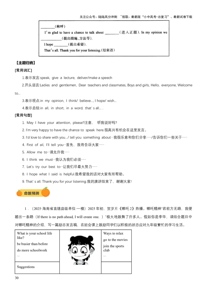 专题11应用文写作（分文体）（讲练）（原卷版）_02中考总复习（2026版更新中）_03-英语-中考总复习_2025中考复习资料_2025中考二轮课件ppt+讲义+练习英语_讲义+练习