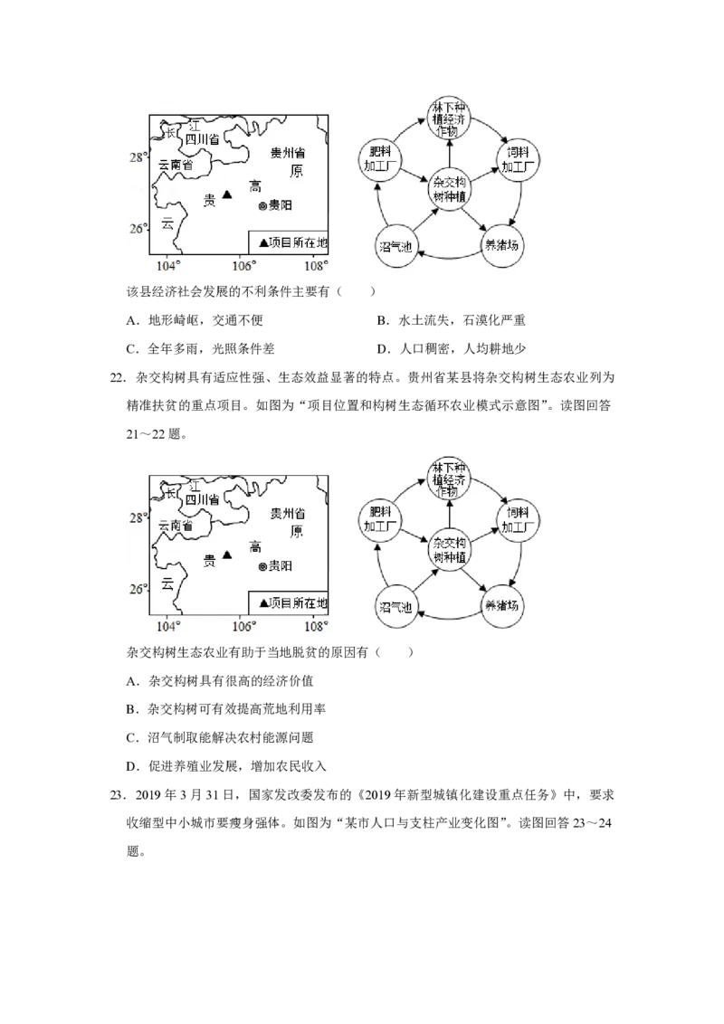 2019年江苏省高考地理试卷_全国卷+地方卷_8.地理_1.地理高考真题试卷_2008-2020年_地方卷_江苏高考地理08-21_A4word版_PDF版（赠送）