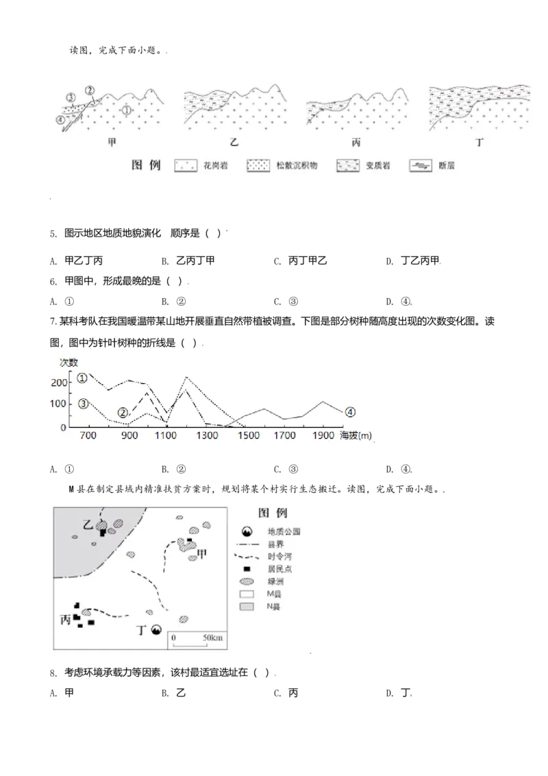 2021年北京市高考地理试卷（原卷版）_全国卷+地方卷_8.地理_1.地理高考真题试卷_2008-2020年_地方卷_北京高考地理08-21_A4word版