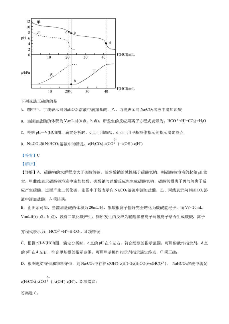 2022年1月浙江省普通高校招生选考科目考试化学试题（解析版）_全国卷+地方卷_5.化学_1.化学高考真题试卷_2022年高考-化学_2022年浙江卷-化学