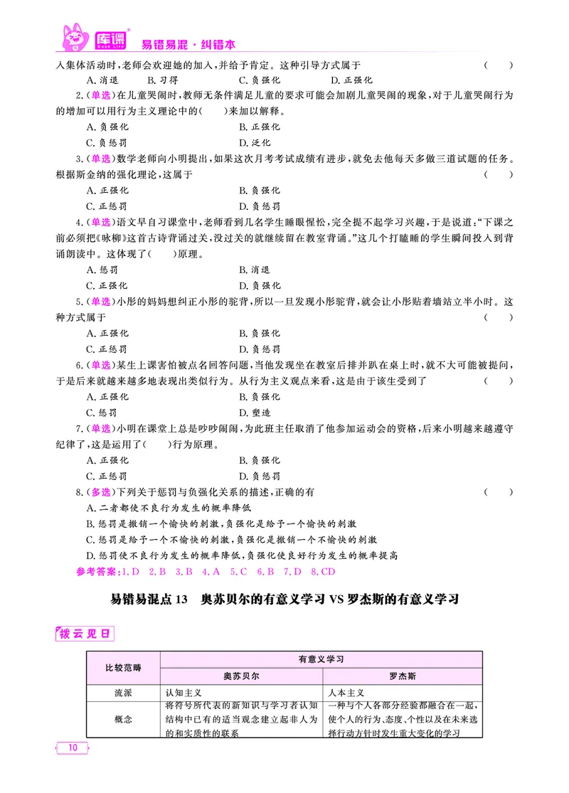 易错易混&middot;纠错本&middot;第三部分_1-16_教资备考_2026上_小学（科1+科2）_07.常考易错题汇总_KK版易错易混
