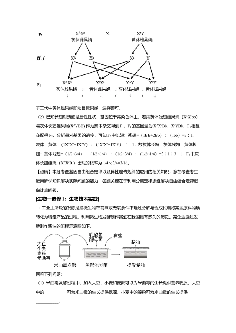 2021年全国统一高考生物试卷（新课标Ⅰ）（解析版）_全国卷+地方卷_6.生物_1.生物高考真题试卷_2021年高考-生物_2021全国高考乙卷生物