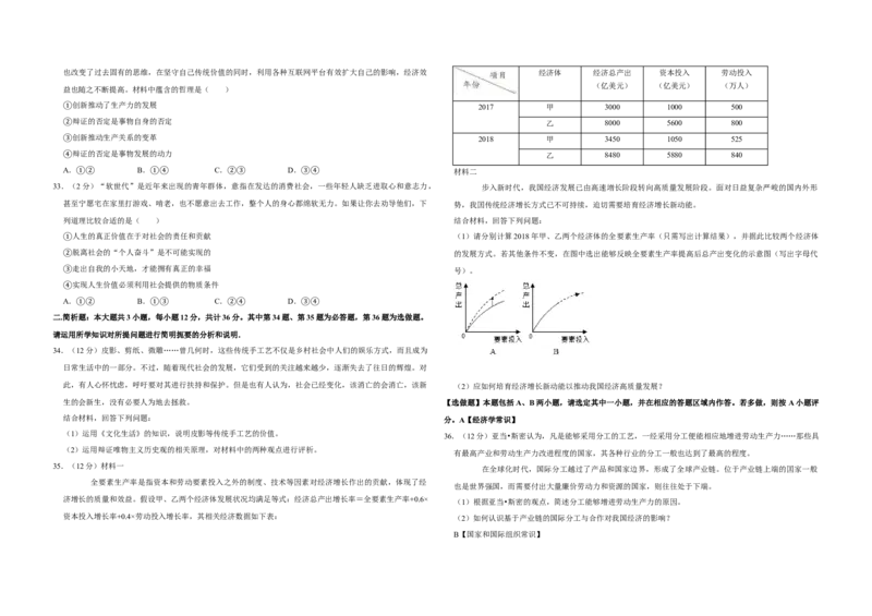 2019年江苏省高考政治试卷_全国卷+地方卷_9.政治_1.政治高考真题试卷_2008-2020年_地方卷_江苏高考政治08-20_A3word版