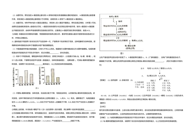 2020年北京市高考生物试卷（解析版）_全国卷+地方卷_6.生物_1.生物高考真题试卷_2008-2020年_地方卷_北京高考生物08-21_A3word版