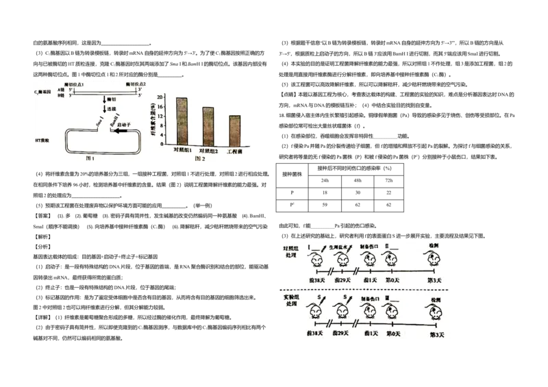 2020年北京市高考生物试卷（解析版）_全国卷+地方卷_6.生物_1.生物高考真题试卷_2008-2020年_地方卷_北京高考生物08-21_A3word版