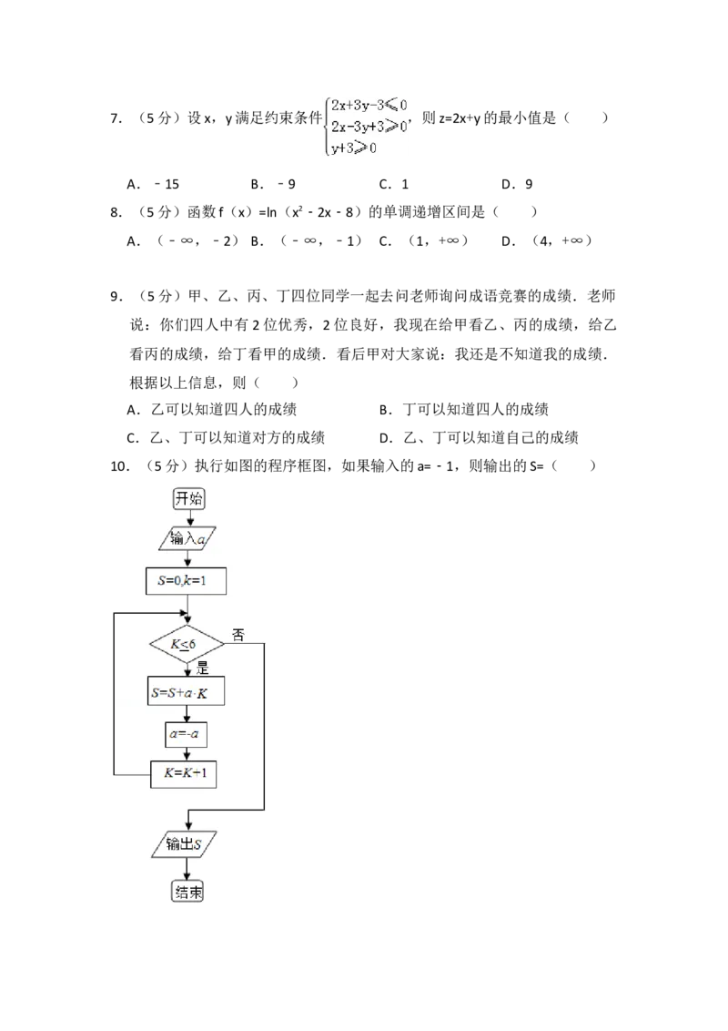 2017年全国统一高考数学试卷（文科）（新课标Ⅱ）（原卷版）_全国卷+地方卷_2.数学_1.数学高考真题试卷_2008-2020年_地方卷_辽宁省高考数学08-22_数学（文科）_A4word版