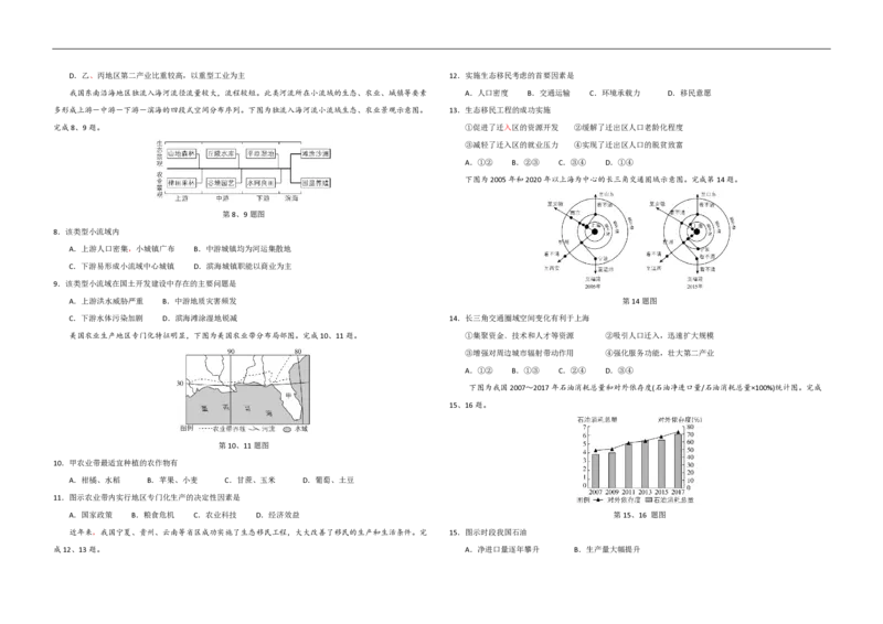 2021年浙江省高考地理6月（原卷版）_全国卷+地方卷_8.地理_1.地理高考真题试卷_2008-2020年_地方卷_浙江高考地理08-21_A3word版_PDF版（赠送）