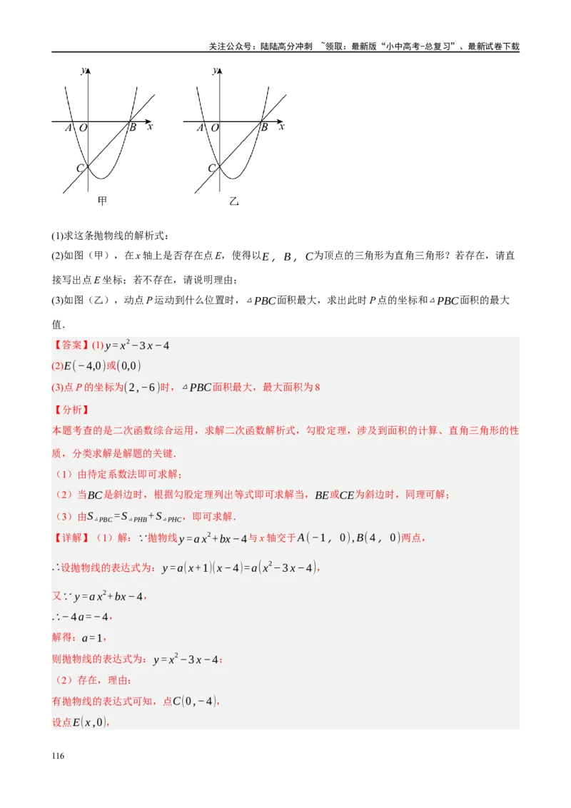 专题10三角形压轴（解析版）_02中考总复习（2026版更新中）_02-数学-中考总复习_2024年中考复习资料_二轮复习资料_完2024年中考数学二轮复习课件+讲义+练习（全国通用）_练习